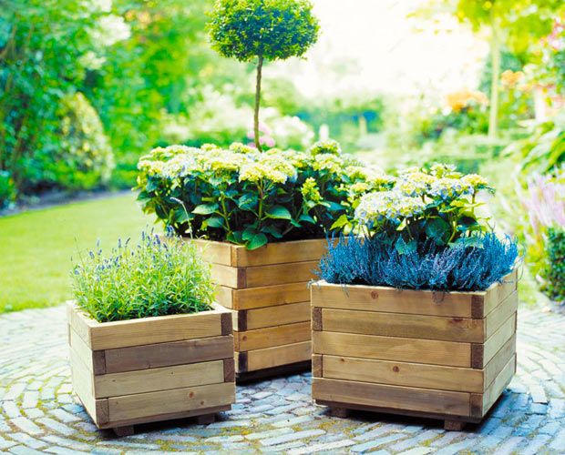WOODEN PALLET PLANTER SET OF 3 PCS
