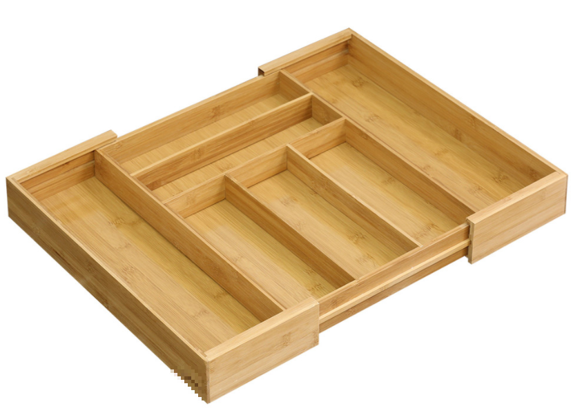 Organization pressed bamboo kitchen organizer for silverware and serving utensils